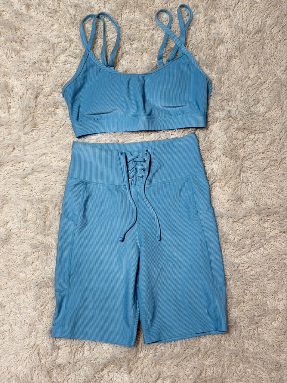 NWOT Walk Pop women’s light blue 2 piece athletic set